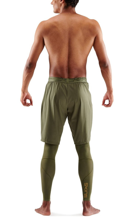 Skins - S5 Superpose Long Tights Kompressionshose Herren - khaki - SK-SF00500390573S - Sportbrands24