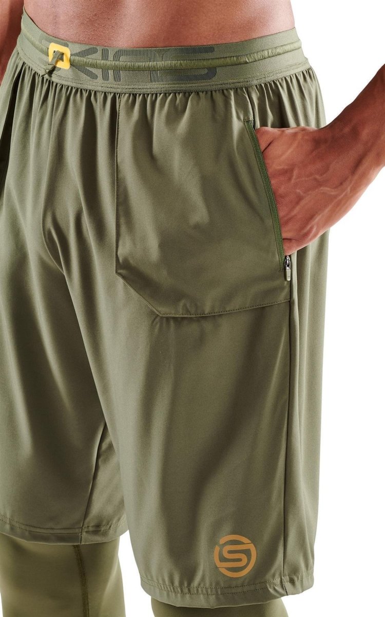 Skins - S5 Superpose Long Tights Kompressionshose Herren - khaki - SK-SF00500390573S - Sportbrands24