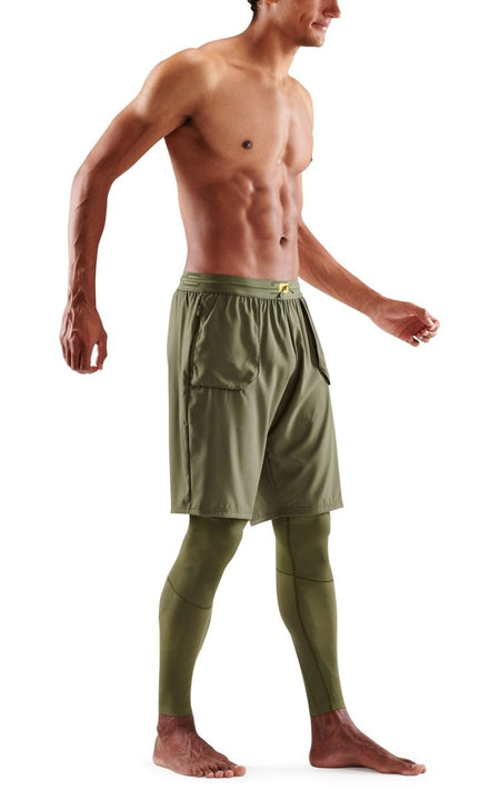 Skins - S5 Superpose Long Tights Kompressionshose Herren - khaki - SK-SF00500390573S - Sportbrands24