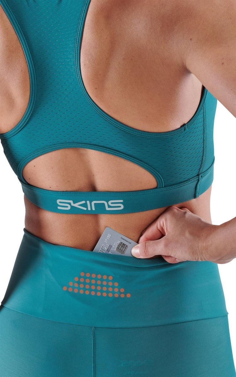 Skins - S5 Skyscraper Long Tight Kompressionshose Damen - Teal - SK - SF40501080535XS - Sportbrands24
