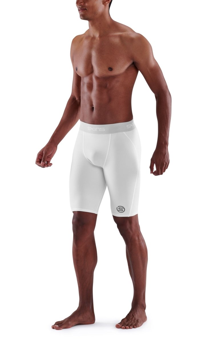 Skins - S1 Half tights Kompressionshose Herren - white - SK-SO00100029005S - Sportbrands24