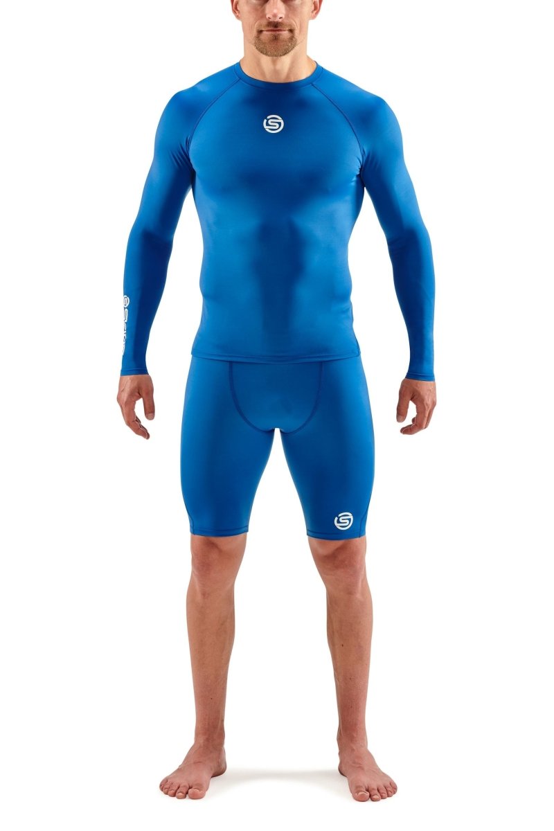 Skins - S1 Long Sleeve Kompressionsshirt Herren - bright blue - SK-SO00100052041S - Sportbrands24