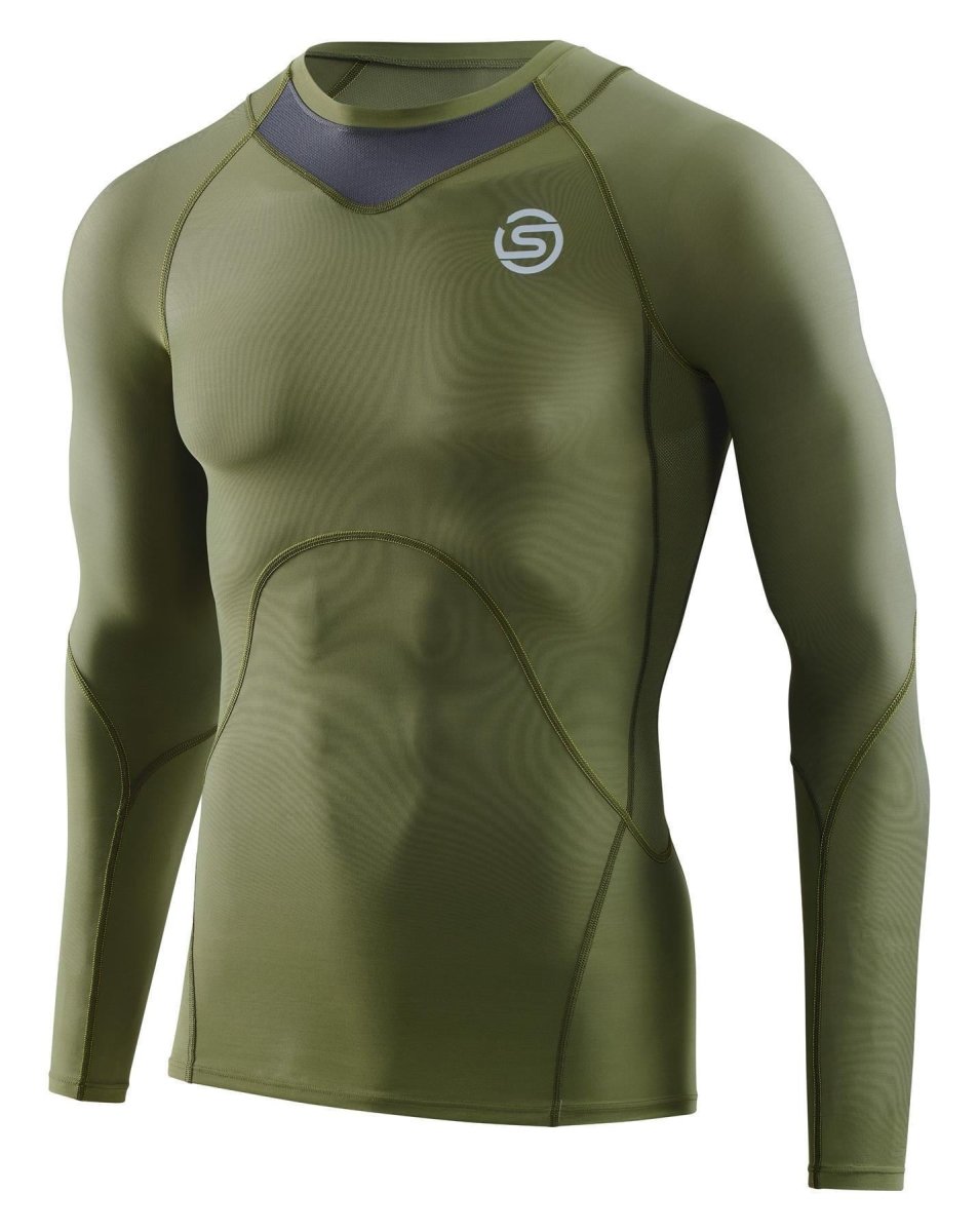 Skins - S3 Longsleeve Kompressionsshirt Herren - khaki - SK-ST00300050573S - Sportbrands24