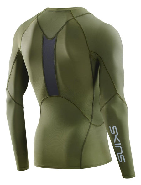 Skins - S3 Longsleeve Kompressionsshirt Herren - khaki - SK-ST00300050573S - Sportbrands24