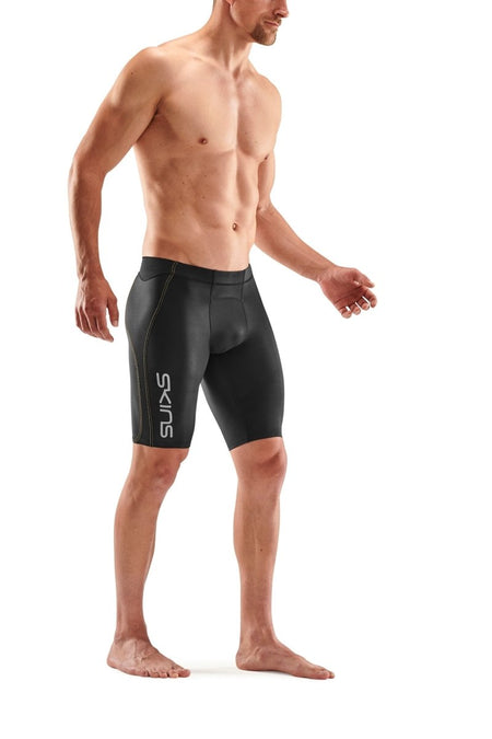 Skins - S3 400 Half Tight Kompressionshose Herren - black/yellow - SK-ST00300859052S - Sportbrands24