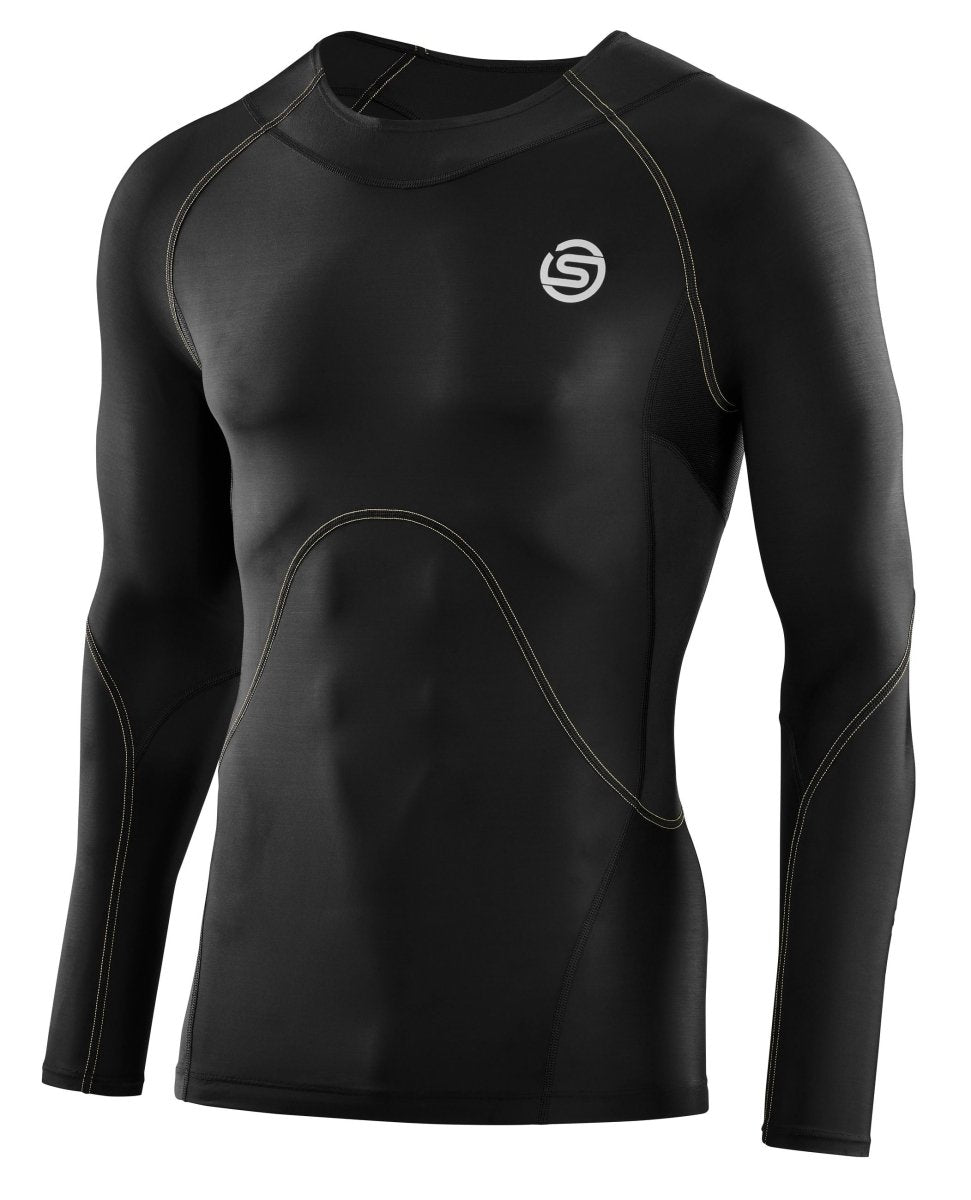 Skins - S3 400 Longsleeve Kompressionsshirt Herren - black/yellow - SK-ST00301169052S - Sportbrands24