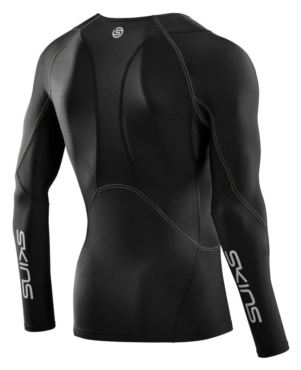 Skins - S3 400 Longsleeve Kompressionsshirt Herren - black/yellow - SK-ST00301169052S - Sportbrands24