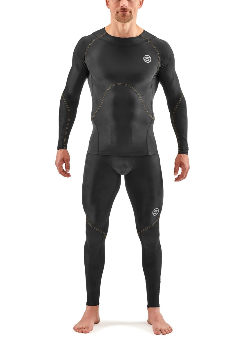 Skins - S3 400 Longsleeve Kompressionsshirt Herren - black/yellow - SK-ST00301169052XXL - Sportbrands24
