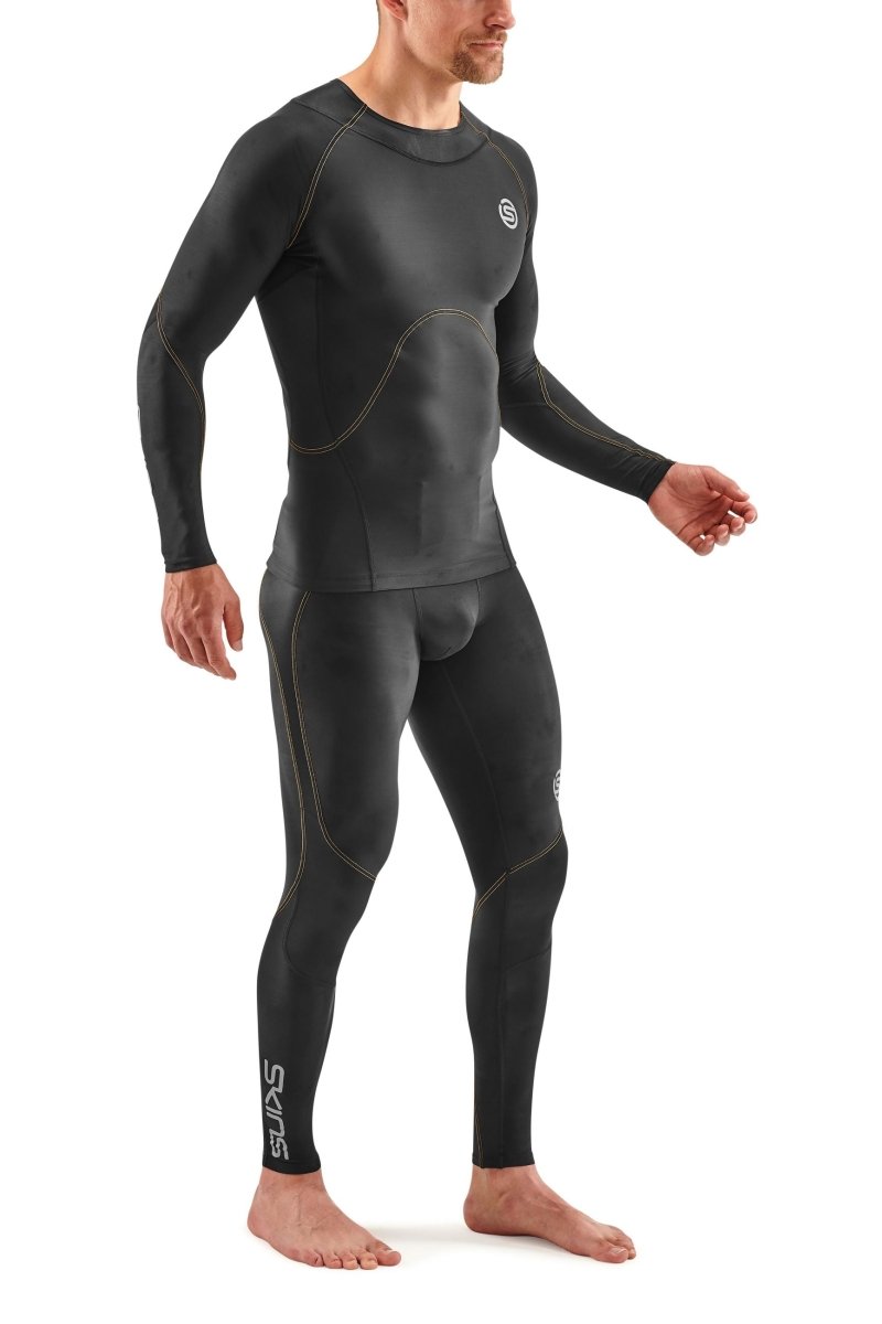 Skins - S3 400 Longsleeve Kompressionsshirt Herren - black/yellow - SK-ST00301169052S - Sportbrands24