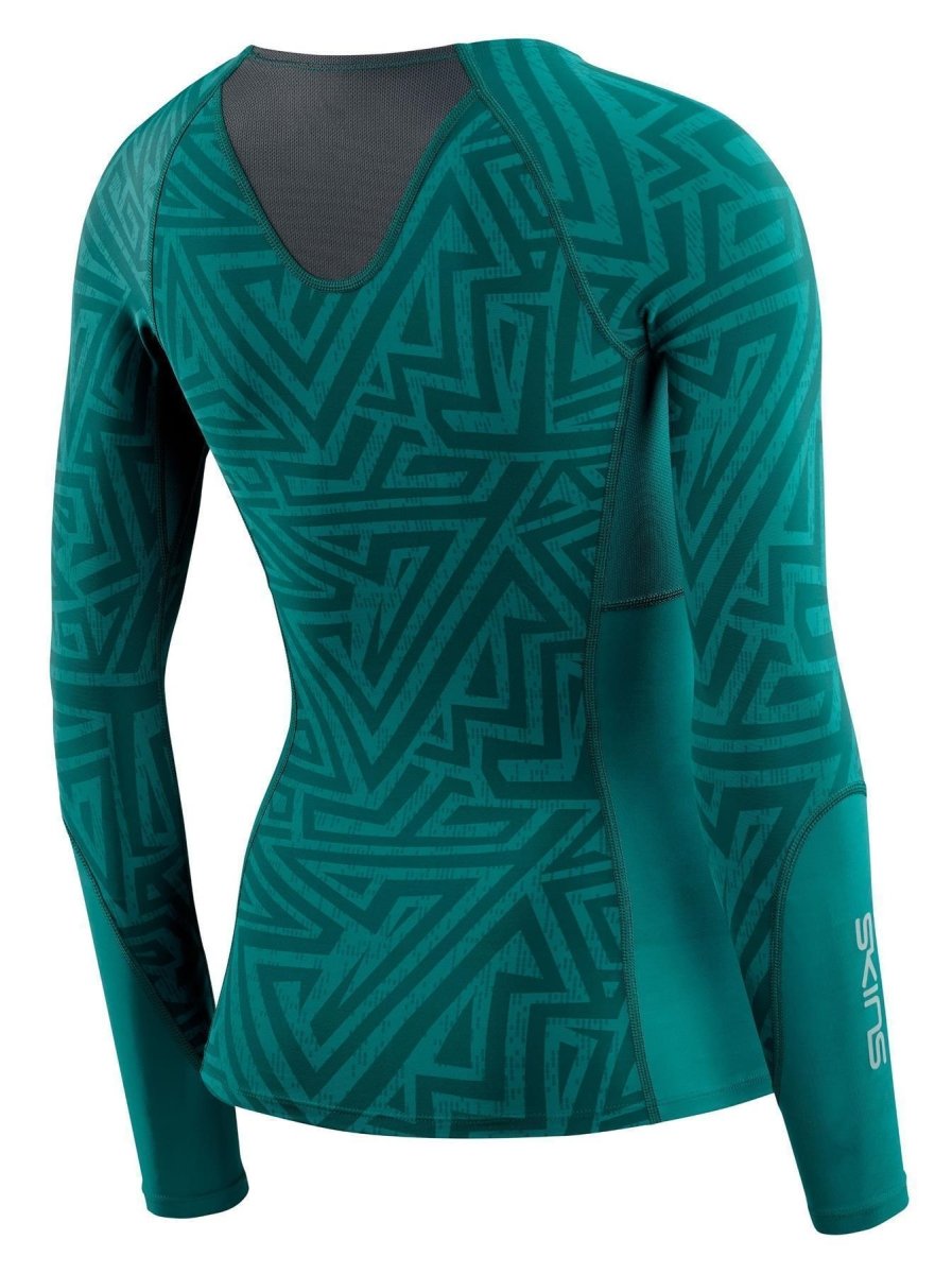 Skins - S3 Longsleeve Kompressionsshirt Damen - lt. teal angle - SK-ST40300050578XS - Sportbrands24