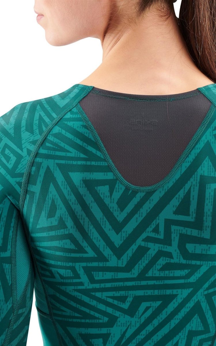 Skins - S3 Longsleeve Kompressionsshirt Damen - lt. teal angle - SK-ST40300050578XS - Sportbrands24