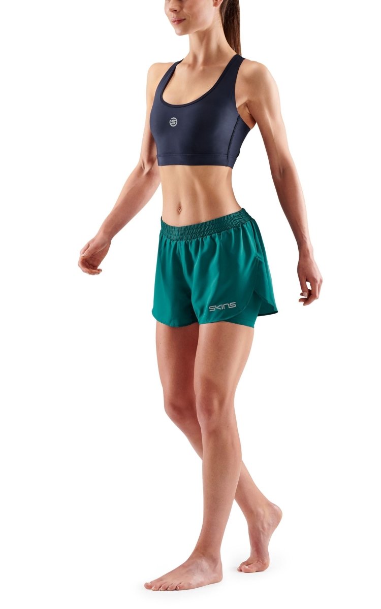 Skins - 2 - in - 1 Superpose Shorts Damen - lt teal - SK-ST40300120574XS - Sportbrands24