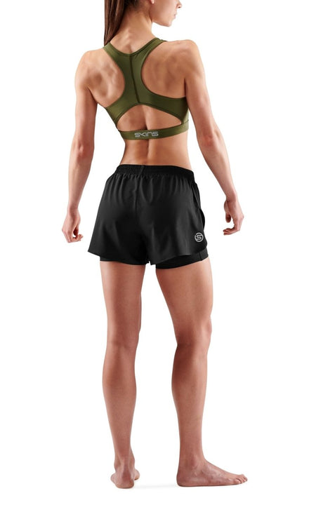 Skins - 2 - in - 1 Superpose Shorts Damen - black - SK-ST40300129001XS - Sportbrands24