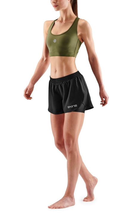Skins - 2 - in - 1 Superpose Shorts Damen - black - SK-ST40300129001XS - Sportbrands24