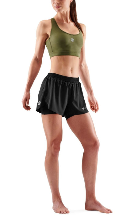 Skins - 2 - in - 1 Superpose Shorts Damen - black - SK-ST40300129001XS - Sportbrands24