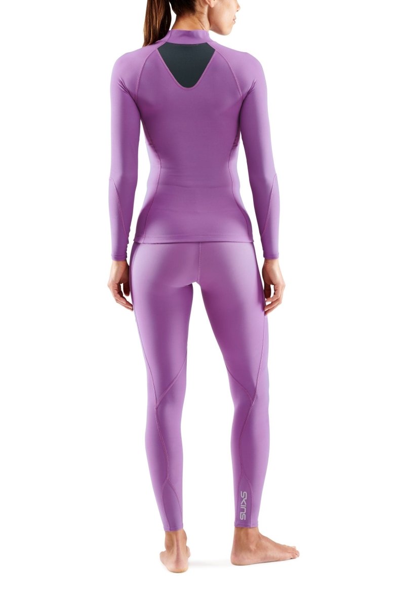 Skins - S3 Thermal Longsleeve Kompressionsshirt Damen - Amethyst - SK - ST40300660547XS - Sportbrands24