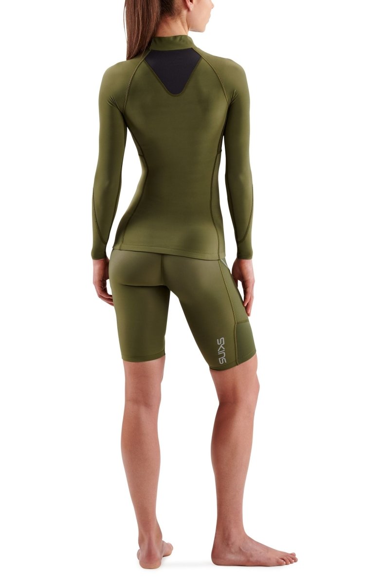Skins - S3 Thermal Longsleeve Kompressionsshirt Damen - khaki - SK-ST40300660573XS - Sportbrands24