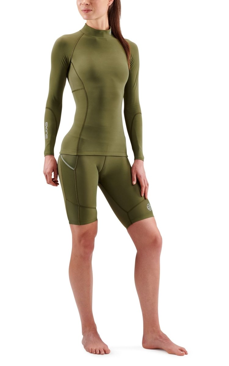 Skins - S3 Thermal Longsleeve Kompressionsshirt Damen - khaki - SK-ST40300660573XS - Sportbrands24