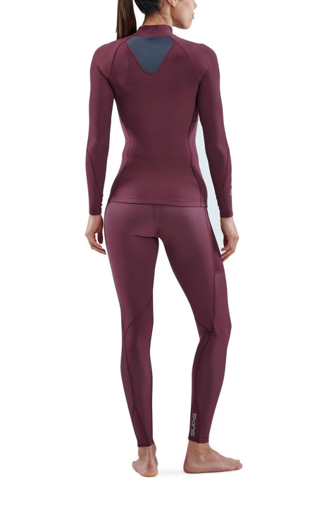 Skins - S3 Thermal Longsleeve Kompressionsshirt Damen - Burgundy - SK-ST40300661095XS - Sportbrands24