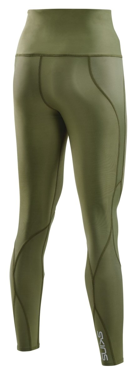 Skins - S3 Skyscraper Long Tight Kompressionshose Damen - khaki angle - SK-ST40301080579XS - Sportbrands24