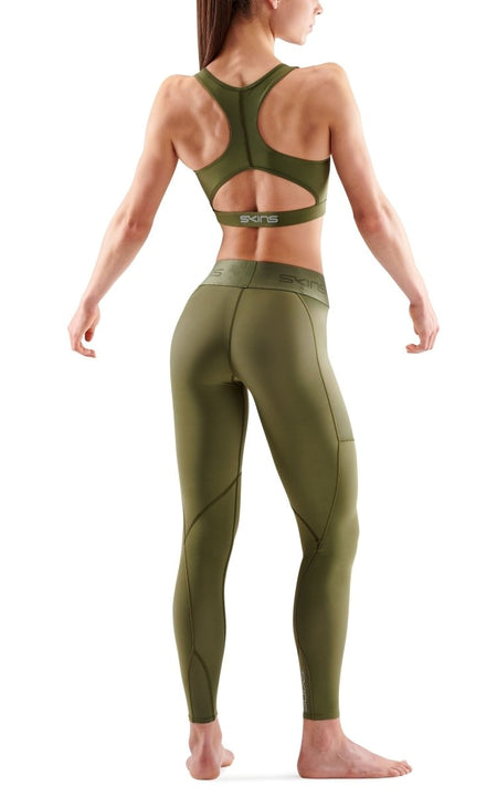 Skins - S3 Thermal Long Tight Kompressionshose Damen - khaki - SK-ST40301110573XS - Sportbrands24