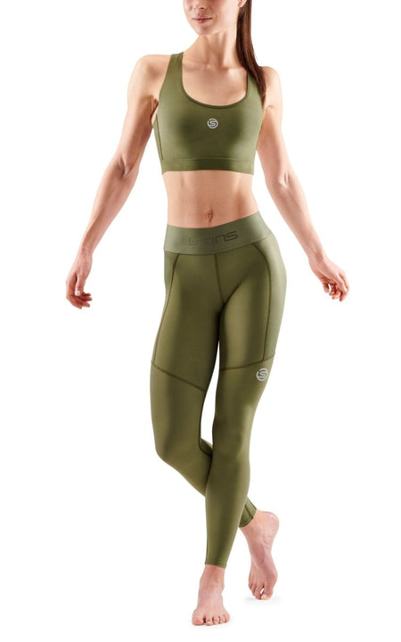 Skins - S3 Thermal Long Tight Kompressionshose Damen - khaki - SK-ST40301110573XS - Sportbrands24