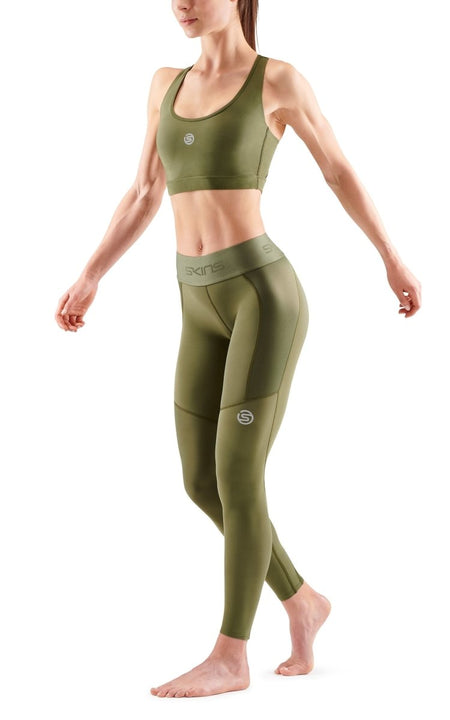 Skins - S3 Thermal Long Tight Kompressionshose Damen - khaki - SK-ST40301110573XS - Sportbrands24