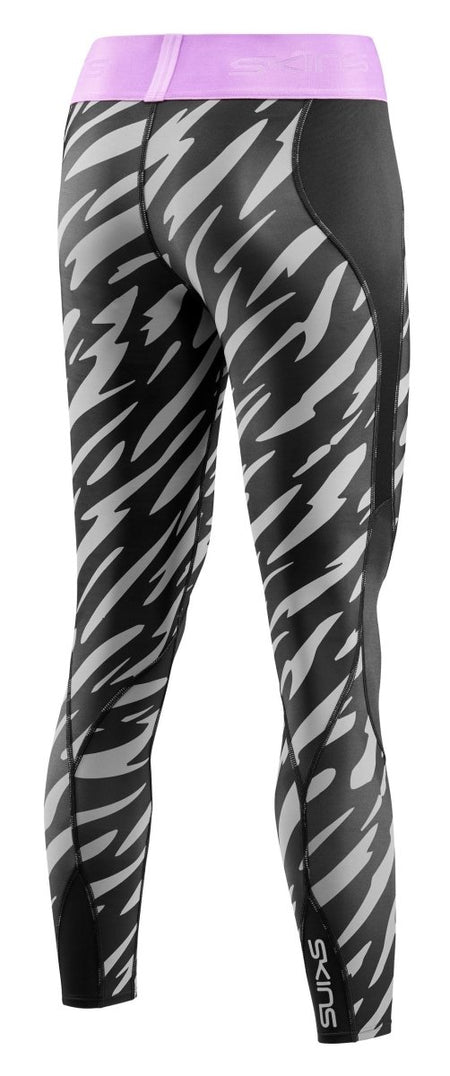 Skins - S3 Long Tights Kompressionshose Damen - Wild Black Steel - SK-ST40301190553XS - Sportbrands24