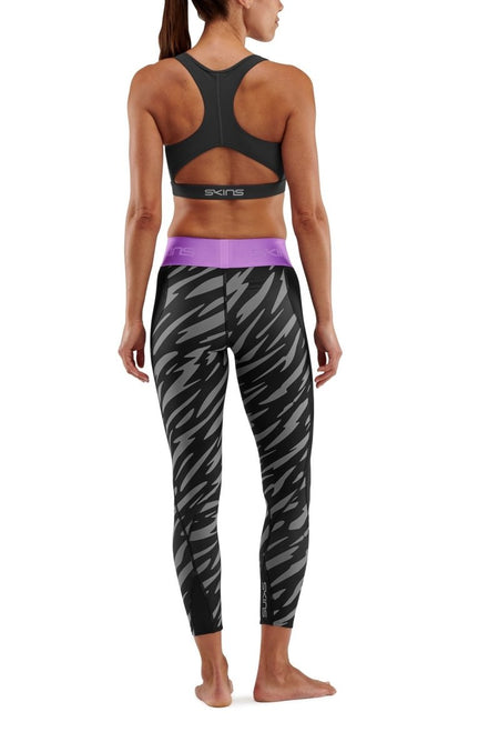 Skins - S3 Long Tights Kompressionshose Damen - Wild Black Steel - SK-ST40301190553XS - Sportbrands24