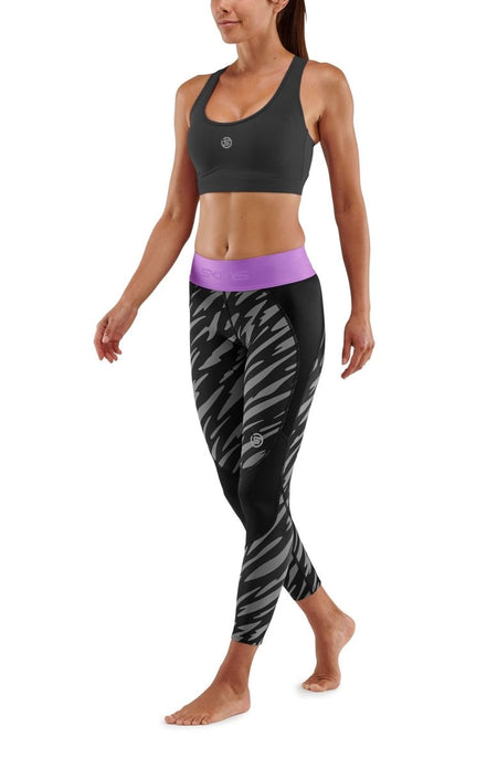 Skins - S3 Long Tights Kompressionshose Damen - Wild Black Steel - SK-ST40301190553XS - Sportbrands24