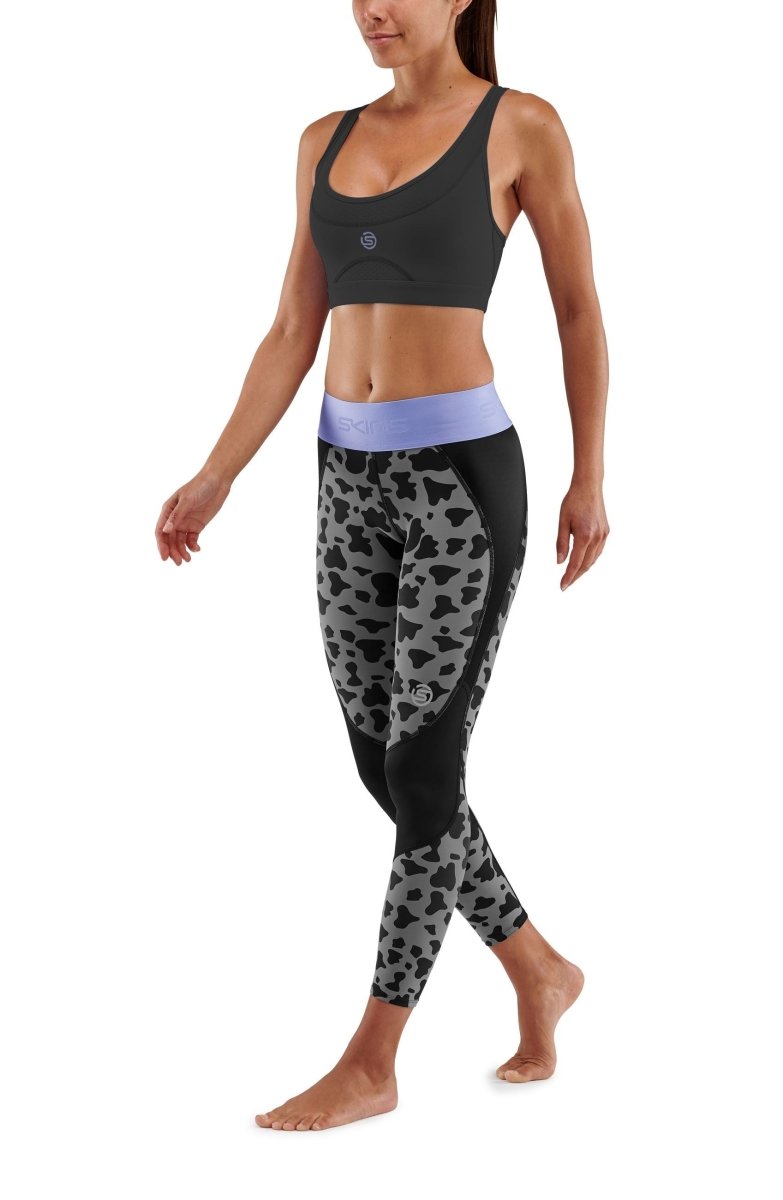 Skins - S3 Long Tights Kompressionshose Damen - Animal Black - SK-ST40301190555XS - Sportbrands24