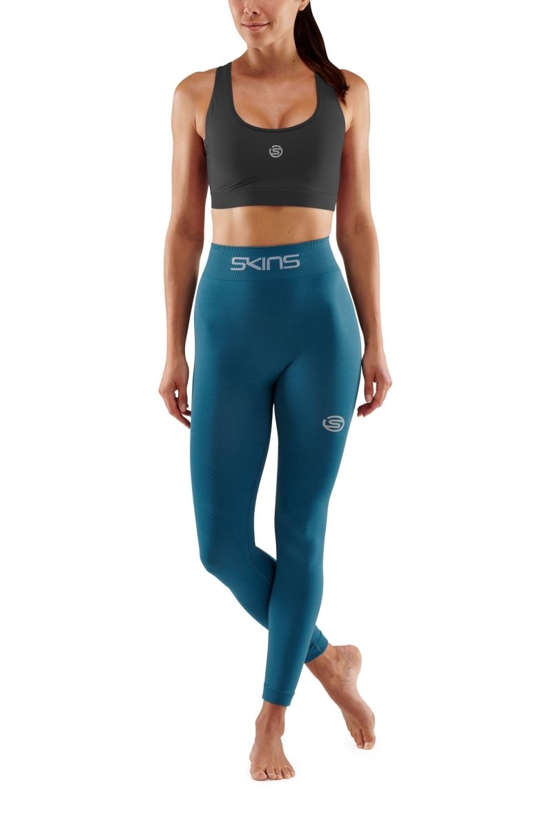 Skins - Seamless Long Tight Kompressionshose Damen - Teal - SK - ST40310010535XS - Sportbrands24