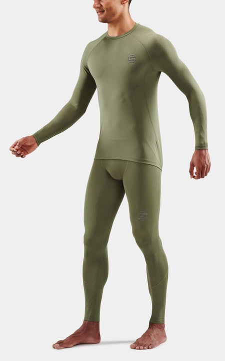 Skins - 2 - Series Long Sleeve Top Herren - khaki - SK-SW00200050573S - Sportbrands24