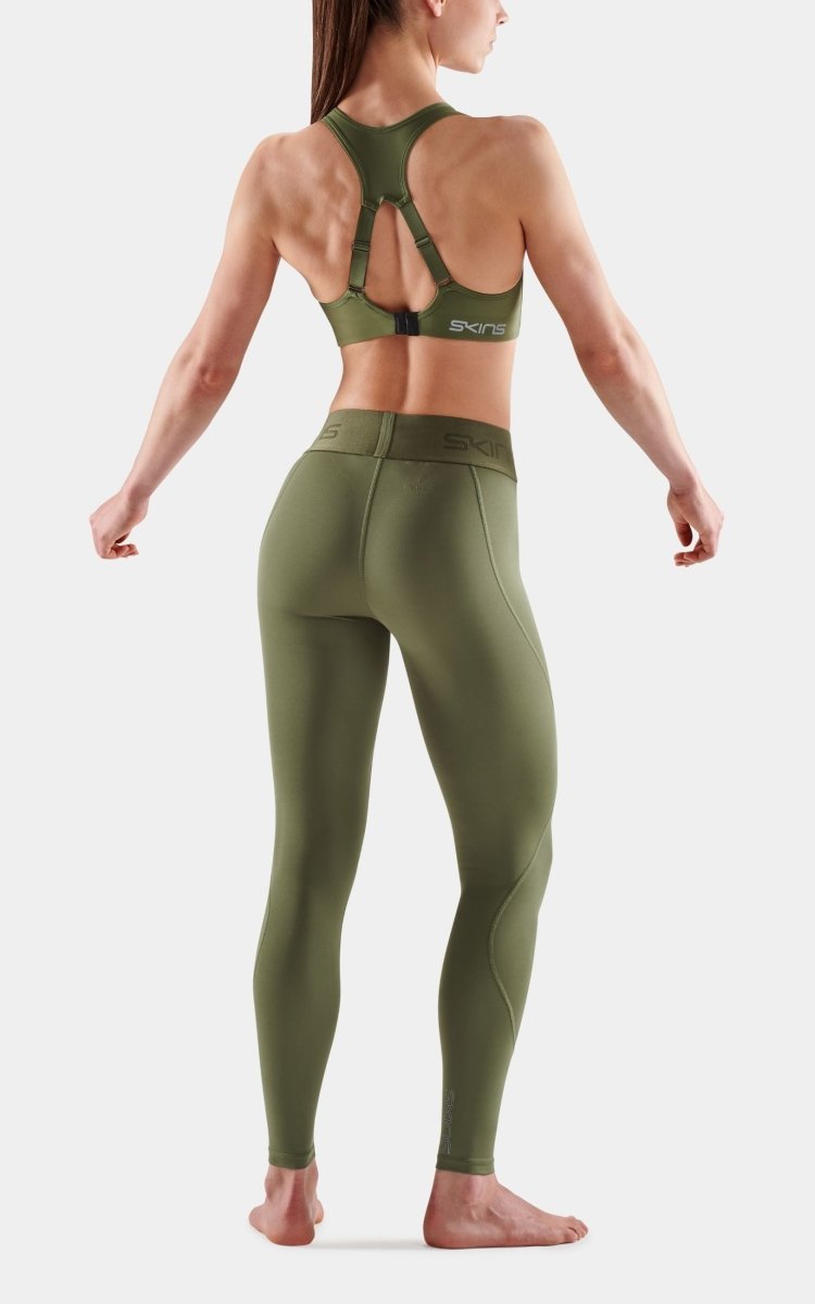 Skins - 2 - Series Long Tight Tights Damen - khaki - SK-SW40200010573XS - Sportbrands24