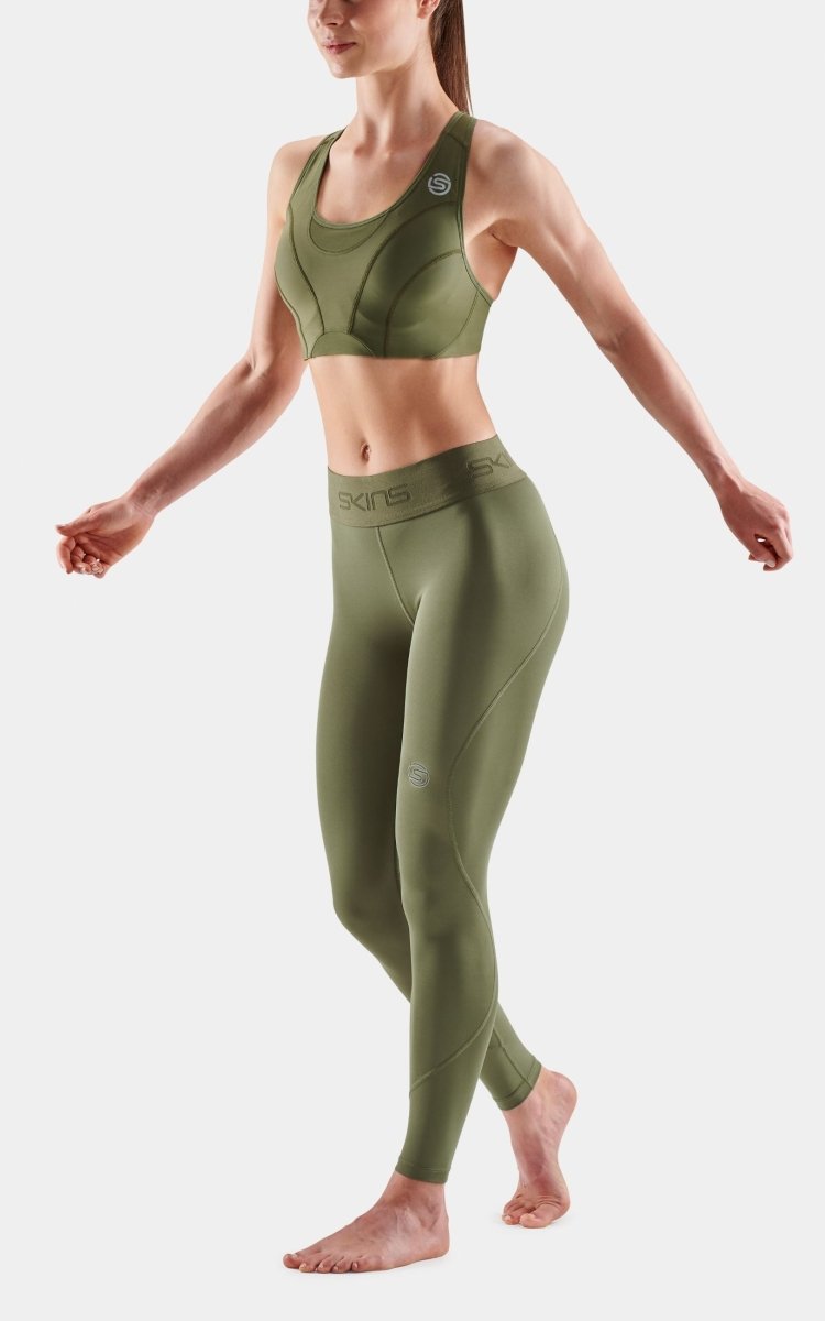 Skins - 2 - Series Long Tight Tights Damen - khaki - SK-SW40200010573XS - Sportbrands24
