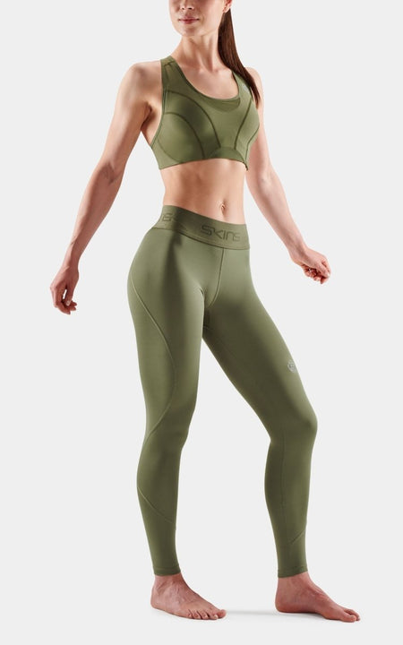 Skins - 2 - Series Long Tight Tights Damen - khaki - SK-SW40200010573XS - Sportbrands24