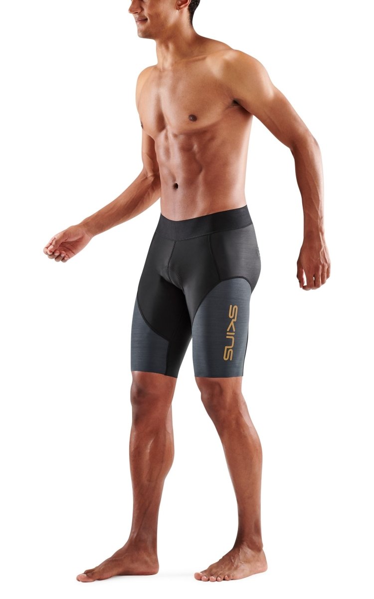 Skins - EliteHalf Tights Triathlonhose Herren - black/carbon - SK-TR00430610032S - Sportbrands24
