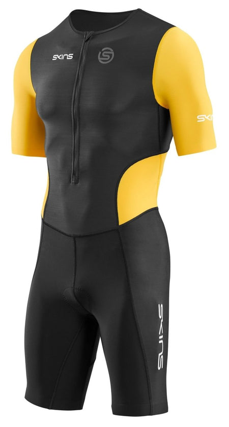 Skins - Brand S/S Triathlonanzug Herren - black/zest - SK-TR00440620075S - Sportbrands24