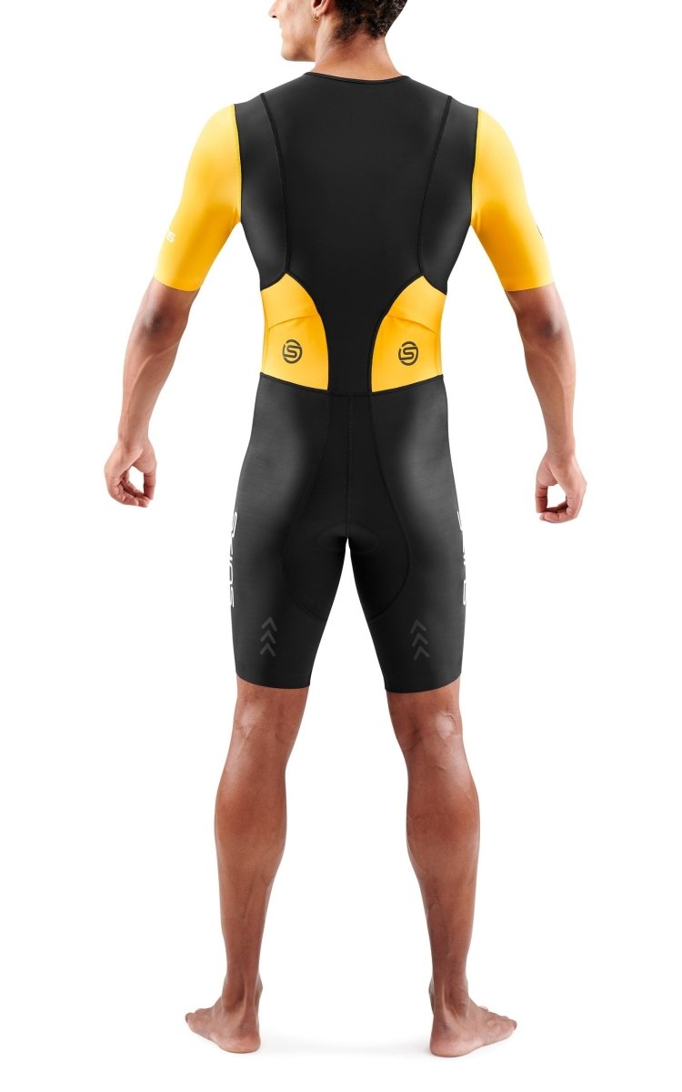 Skins - Brand S/S Triathlonanzug Herren - black/zest - SK-TR00440620075S - Sportbrands24