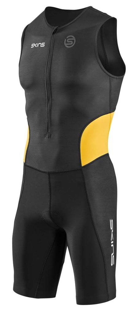 Skins - Brand S/L Triathlonanzug Herren - black/zest - SK-TR00440630075S - Sportbrands24