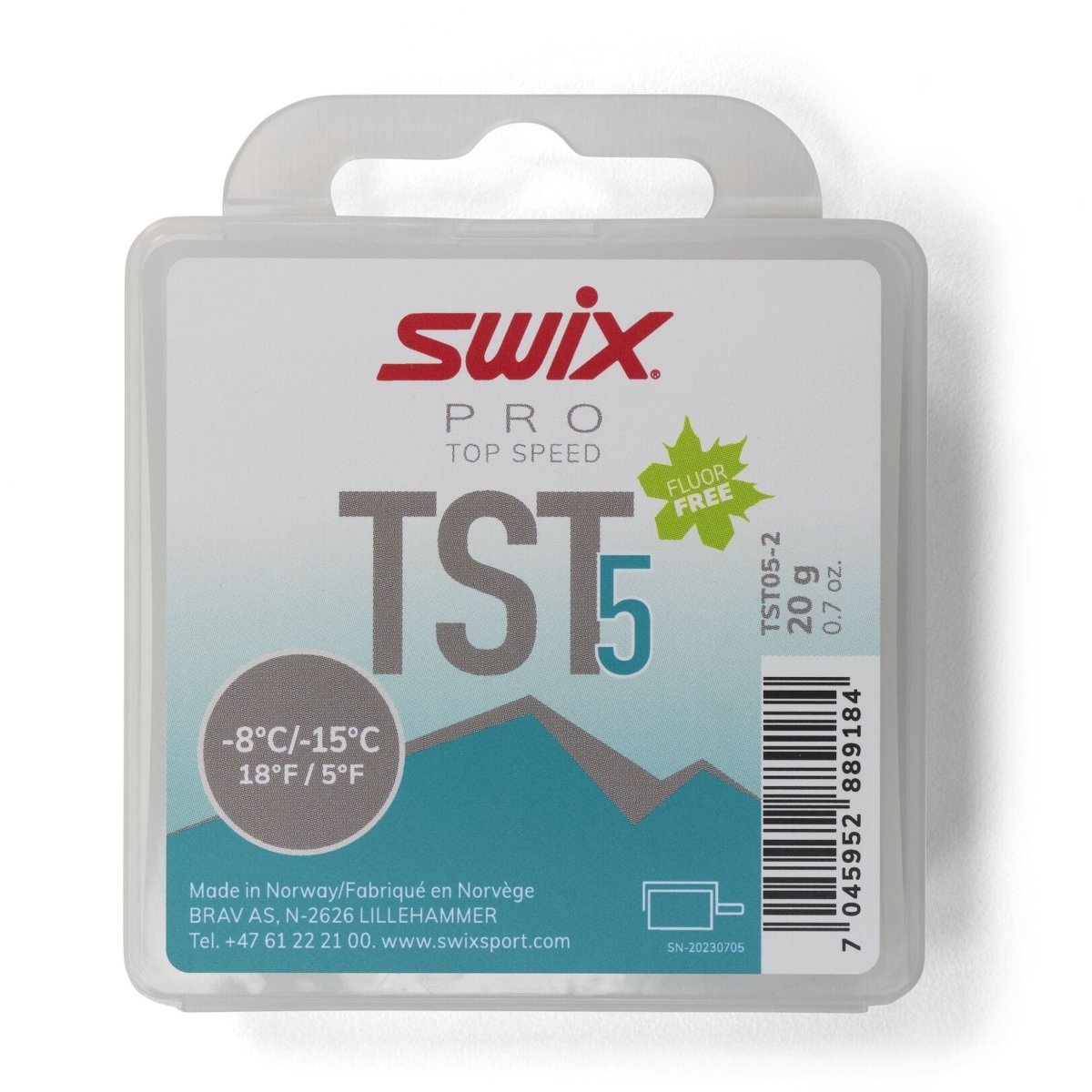 Swix - TS5 Turbo Turquoise, - 8 °C/ - 15°C, 20g Gleitwachs - ts5 turbo turquoise, - 8 °c/ - 15°c, 20g - SX-TST05-2 - Sportbrands24