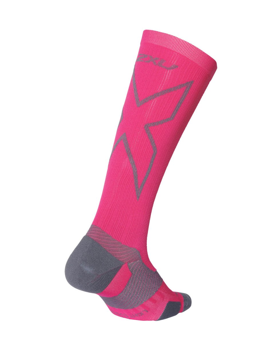 2XU - Unisex Vectr L.Cush Full Length Sportsocke - hot pink/grey - 2X-UA5155E-HPK/GRY-L1 - Sportbrands24