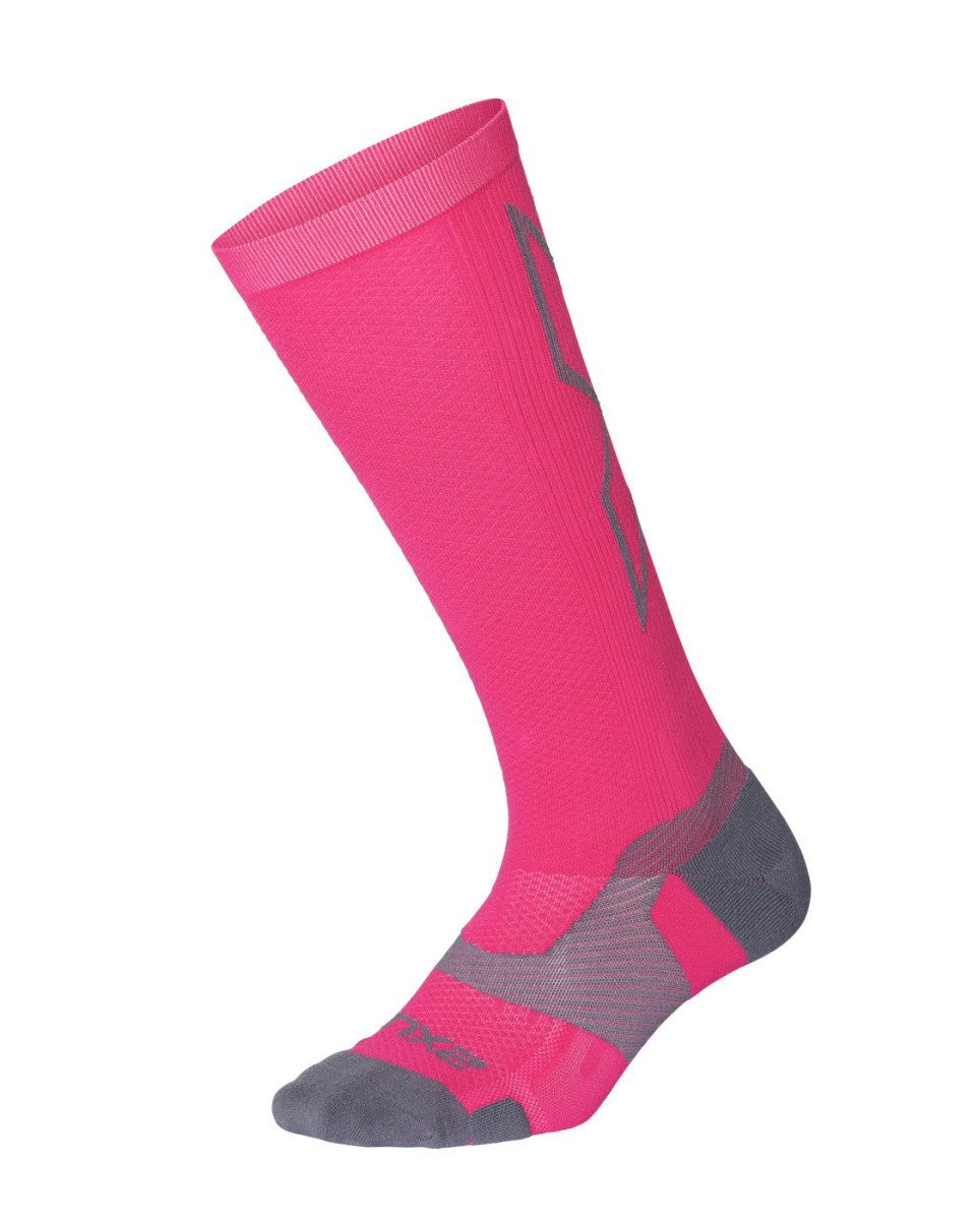 2XU - Unisex Vectr L.Cush Full Length Sportsocke - hot pink/grey - 2X-UA5155E-HPK/GRY-L1 - Sportbrands24