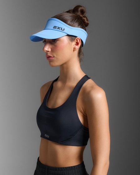 2XU - Run Visor Schirmmütze - azure blue/black - 2X-UQ5686F-AZB/BLK-OSFA - Sportbrands24