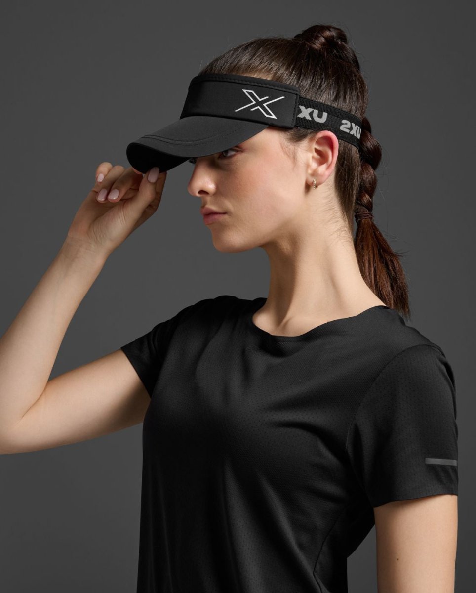 2XU - Performance Visor Cap - black/black - 2X-UQ6165F-BLK/BLK-OSFA - Sportbrands24