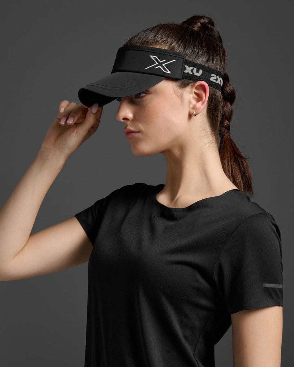 2XU - Performance Visor Cap - black/black - 2X-UQ6165F-BLK/BLK-OSFA - Sportbrands24
