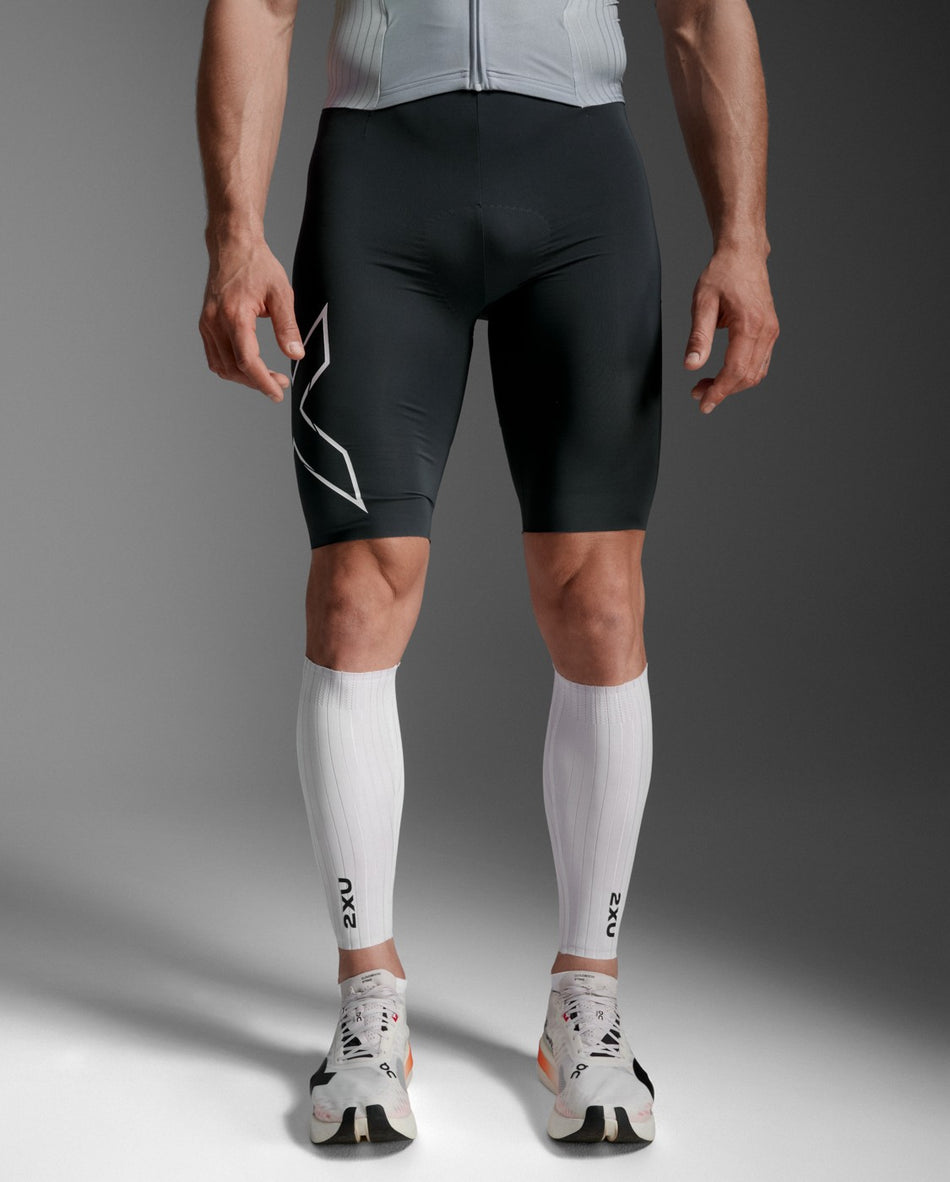 Light Speed Areo Calf Sleeves - white/black