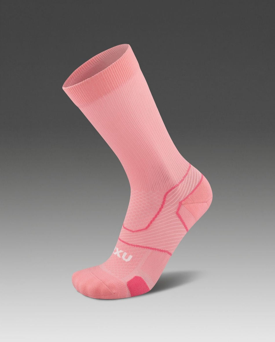 2XU - Vectr Cushion Crew Socks Sportsocke - pink glow/white - 2X - UA5053E - PKG/WHT - S - Sportbrands24