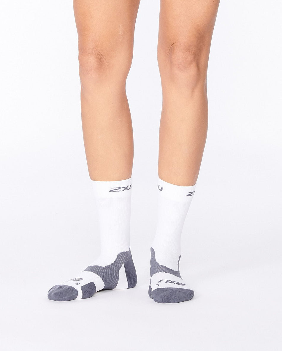 2XU - Vectr Light Cushion Crew Socks Sportsocke - white/grey - 2X - UA7005E - WHT/GRY - S - Sportbrands24