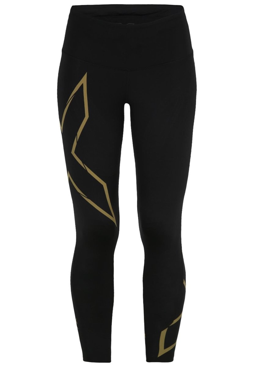 2XU - Light Speed Mid - Rise Comp Lauftights Damen - black/gold reflective - 2X-WA6523B-BLK/GRF-MT - Sportbrands24